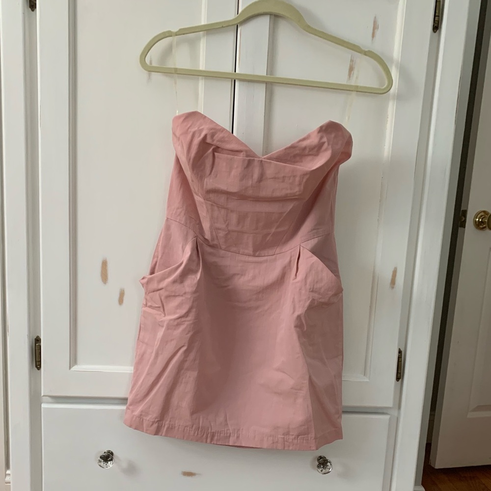 Pale Pink Strapless Mini Dress
